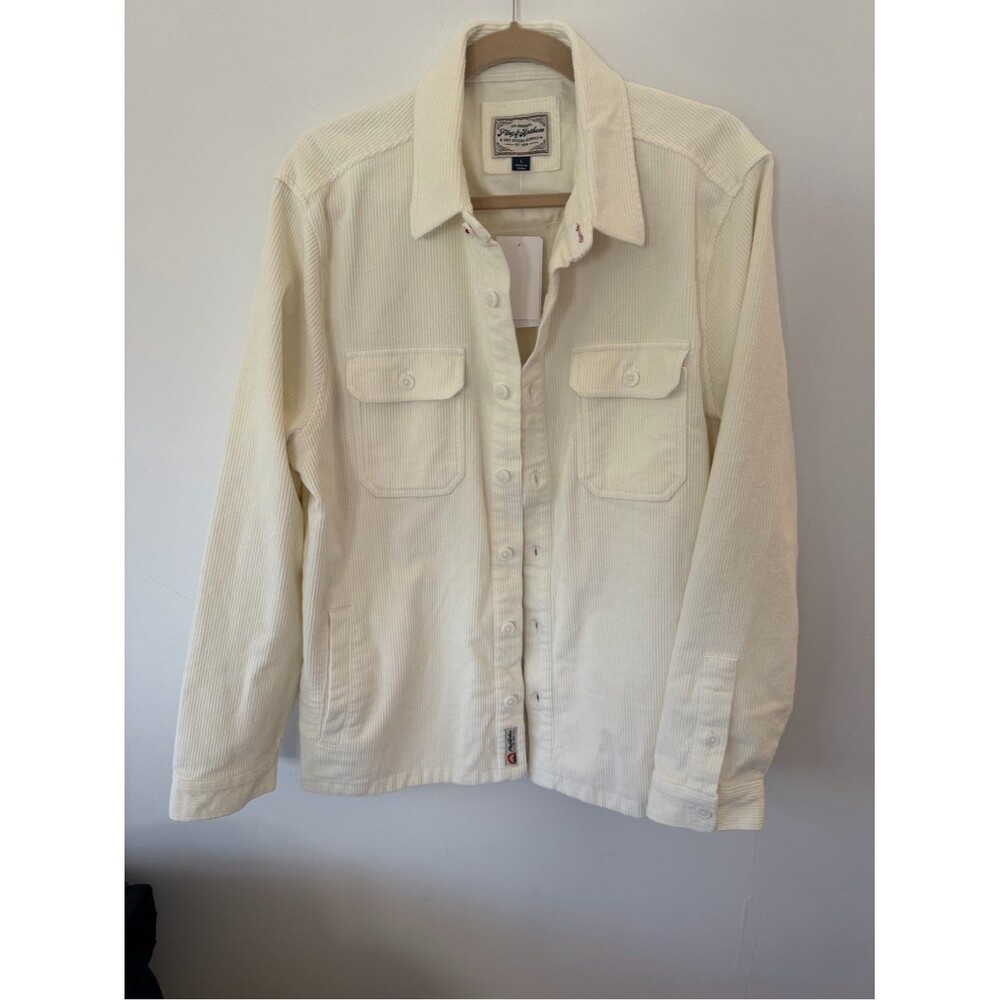 Flag & Anthem Cream Corduroy Shirt Jacket - Lightweight size large new